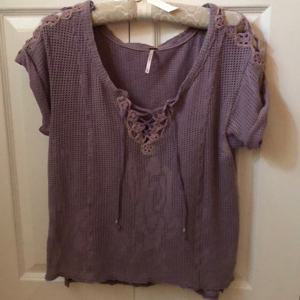Purple crochet shirt